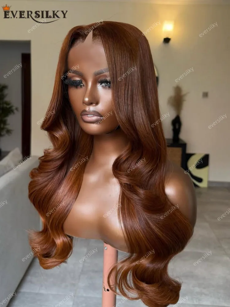 الجسم موجة البني المحمر 1x4 حجم الخامس جزء الباروكات المفتوحة للنساء السود 100% ريمي الشعر البشري غلويليس قابل للتعديل سهلة ارتداء U جزء الباروكات #2