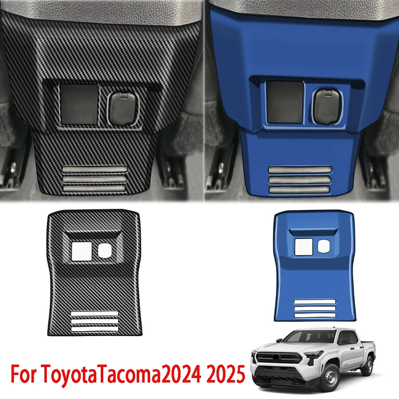 

LHD For Toyota Tacoma 2024 2025 ABS Carbon Fiber Car Rear Air Conditioning Panel AC Vent Outlet Sticker Cover Trim Accessories