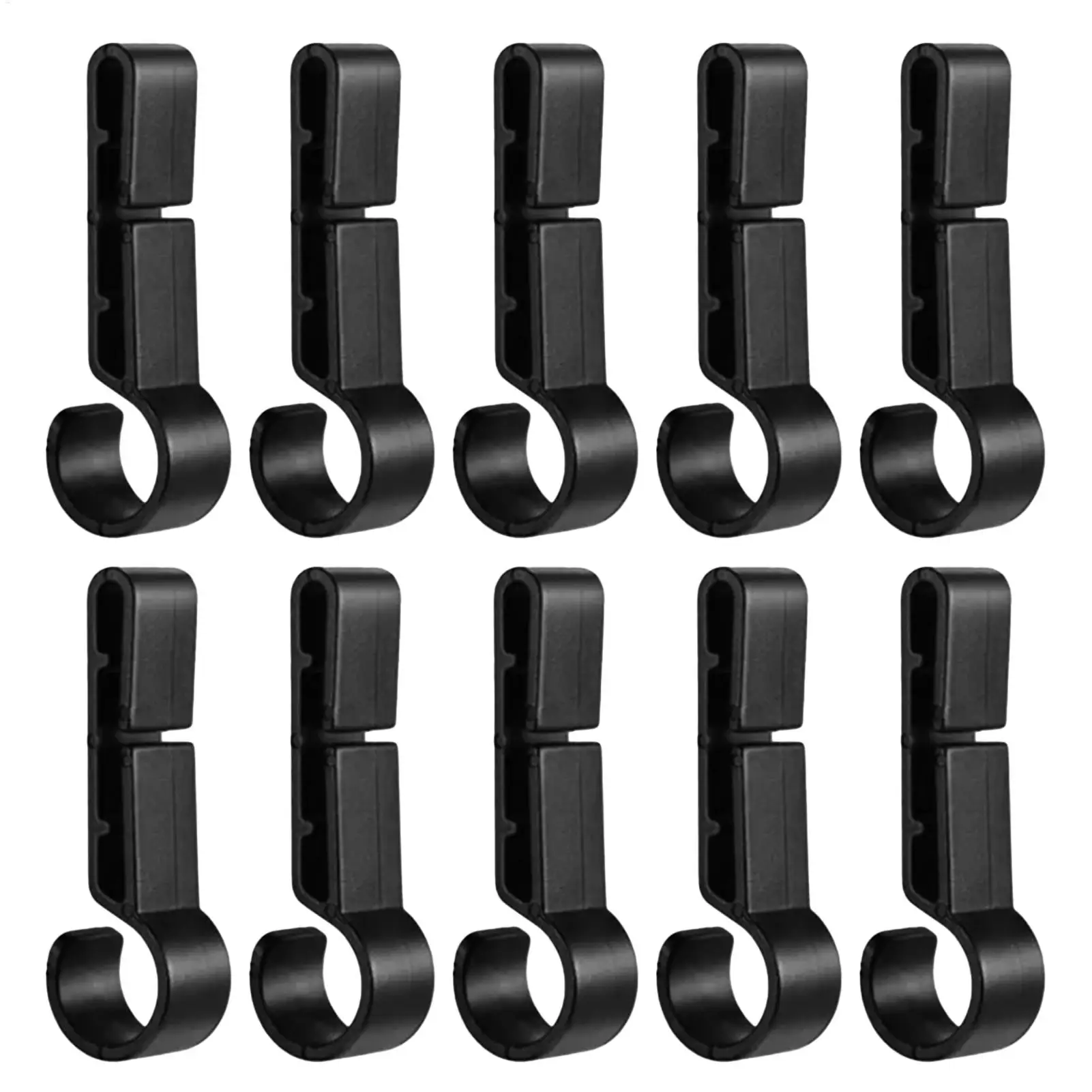 10Pcs Plastic Helmet Clips Attachment Head Light Clamps Compact Design Black Set Easy to install Stable fixation Headlamp Hook