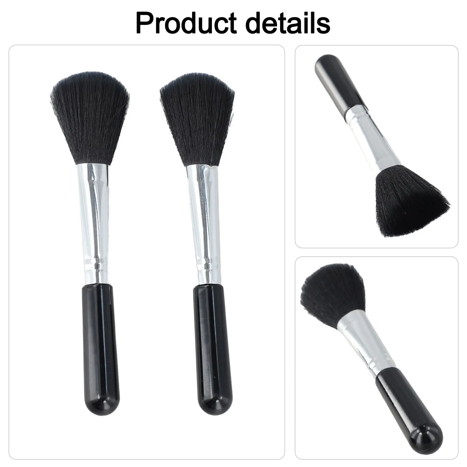 2pcs Soft Anti-Static Dusting Brush For Hobby Models Static Eliminating Cleaning Tool With Cloth-Like Bristles Black