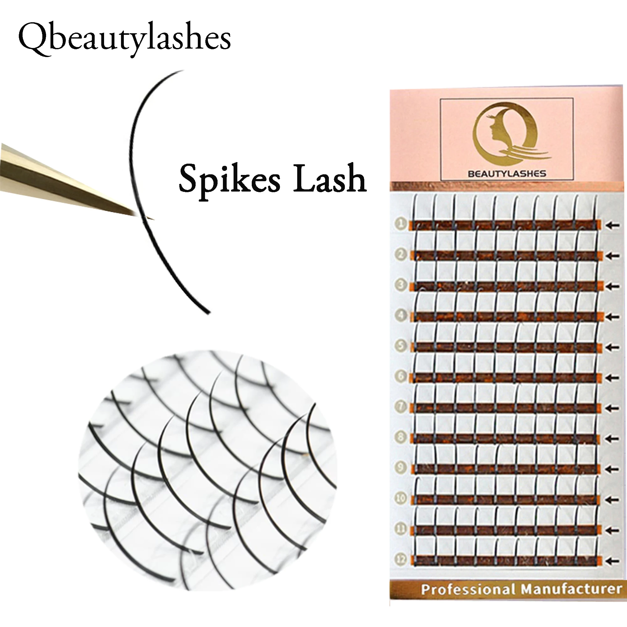 

Qbeautylashes Cílios spikes lashes 0.3mm Curl C D soft eyelashes extensions Individual 8-15Mix natural Single Cluster Lashes
