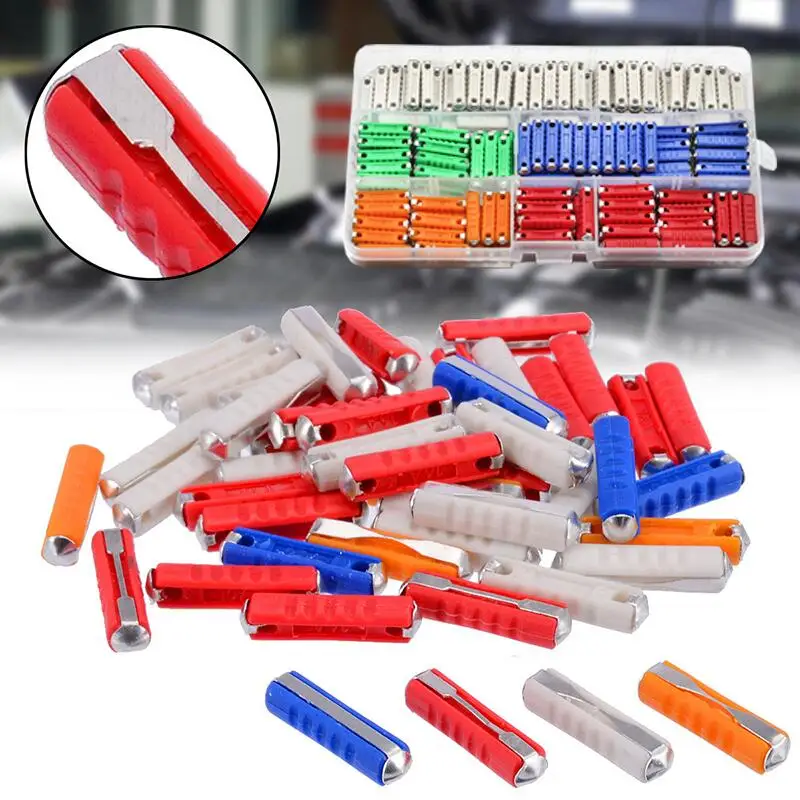 Continental Car Fuses Set 100-200 Pcs European Bar Torpedo Fuse 5/8/10/16/25AMP 25X6MM For Vintage Classic Cars