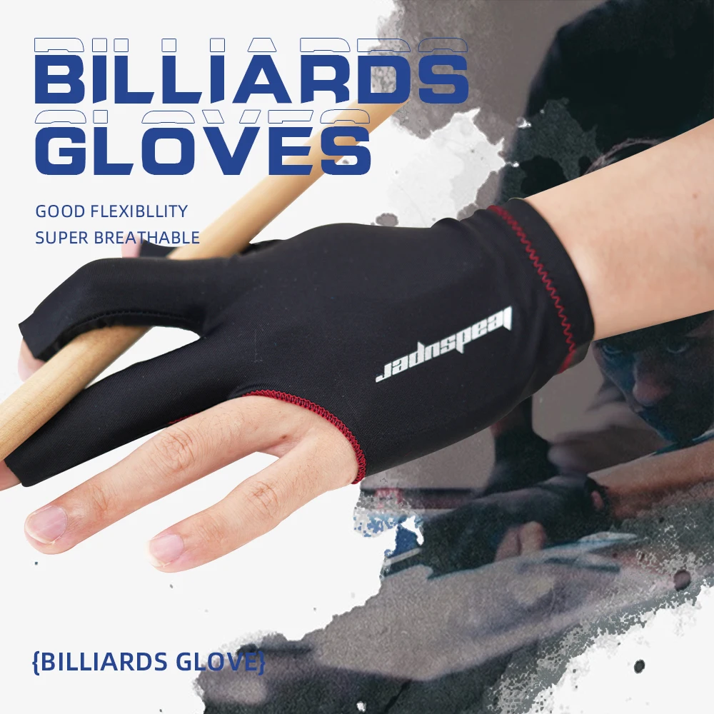 

LeadSuper Pool Glove with Left Hand Stretchable elastic sweat-absorbent anti-slip half-finger full-finger for Billiard gloves
