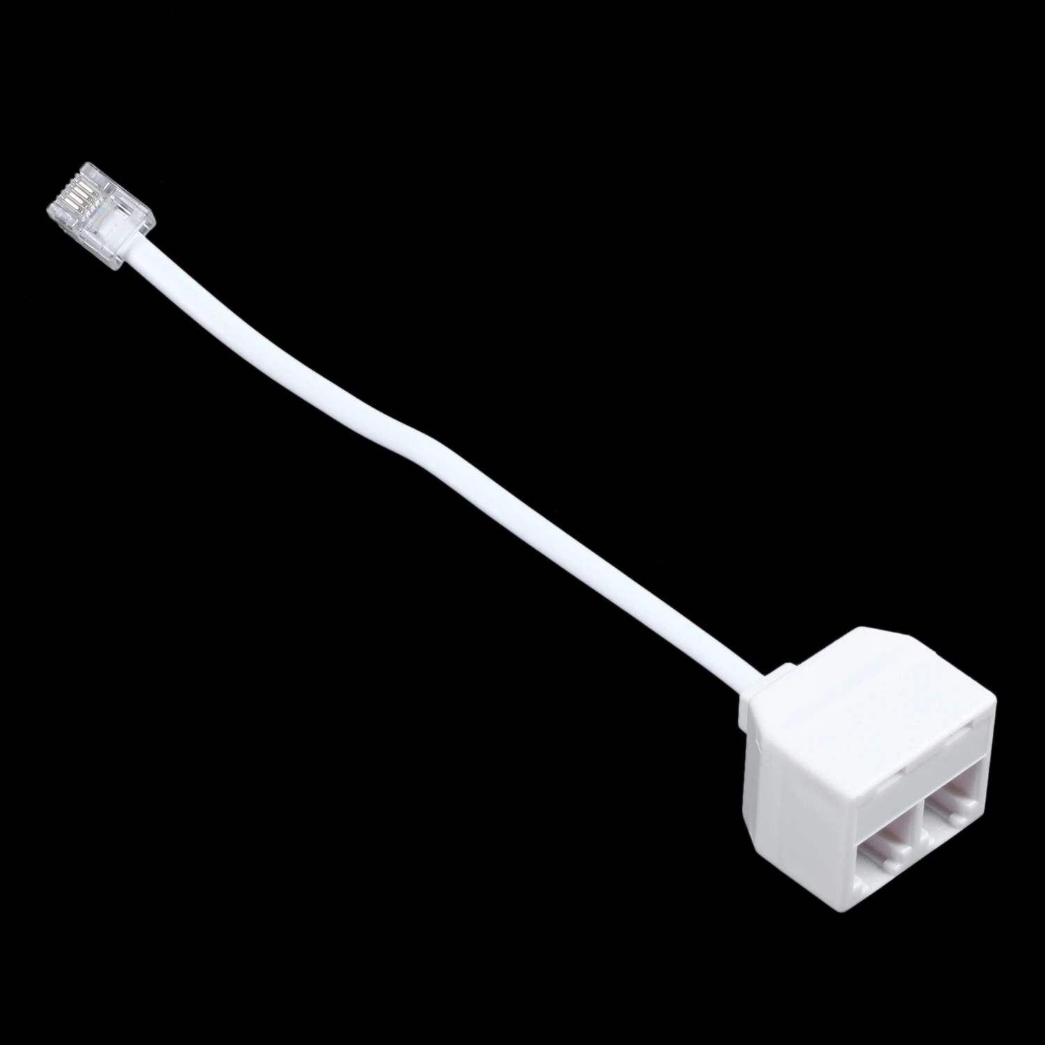 6P2C RJ11 Male to Female Two Way Telephone Splitter Converter Cable