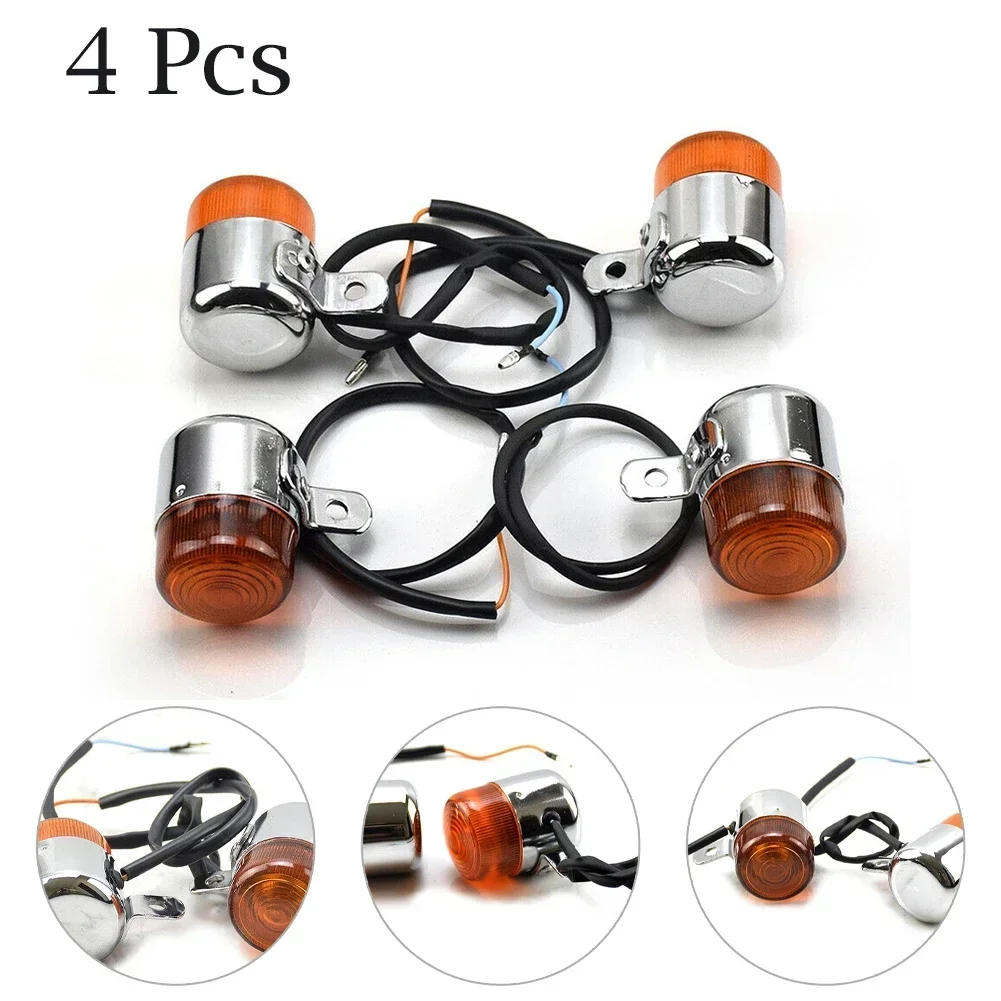 4Pcs Motorcycle Turn Signal Light 6V Amber Flasher Indicator Motorbike Accessories For HONDA Z50 MONKEY CHALY DAX CF50 CT70 ST50