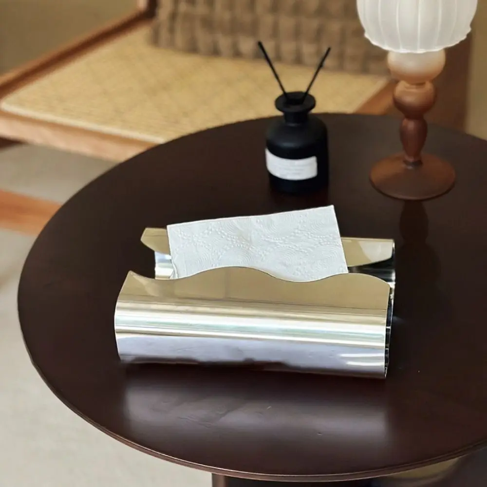 

Чехол для салфеток в скандинавском стиле, зеркальная поверхность из нержавеющей стали, зеркальный держатель для салфеток, серебристый цвет, серебристая коробка для салфеток, украшение для рабочего стола