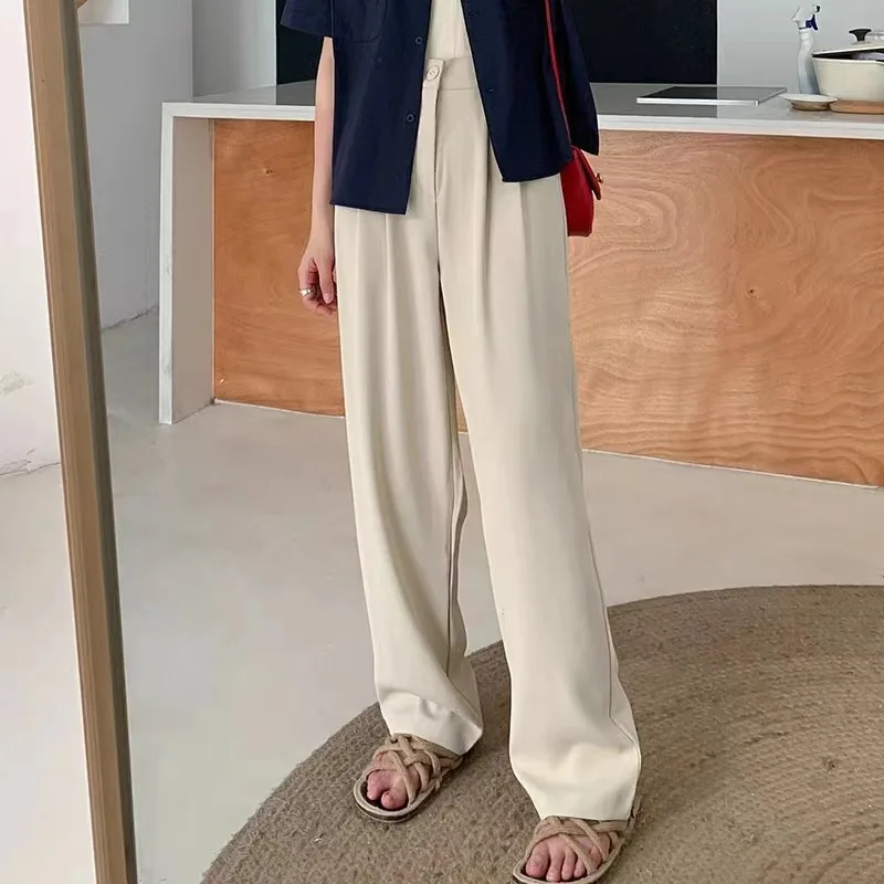 

Suit Pants Women's High-waisted Casual Pants Straight Wide Legs 2025 New Summer