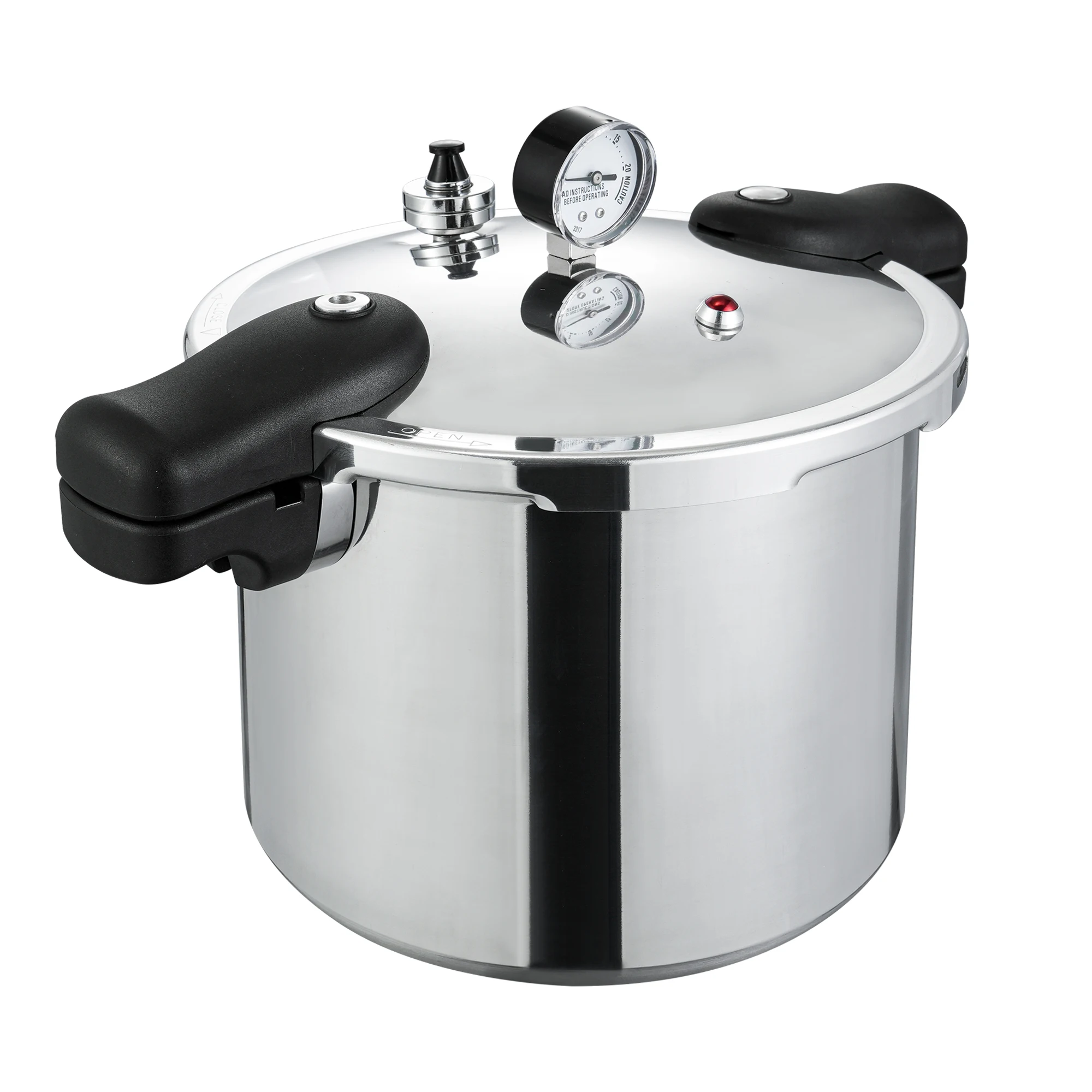 Large Capacity 32cm 22QT Commercial Composite Bottom Pressure Limiting Valve Gauge Aluminum Alloy Pressure Canning Cooker