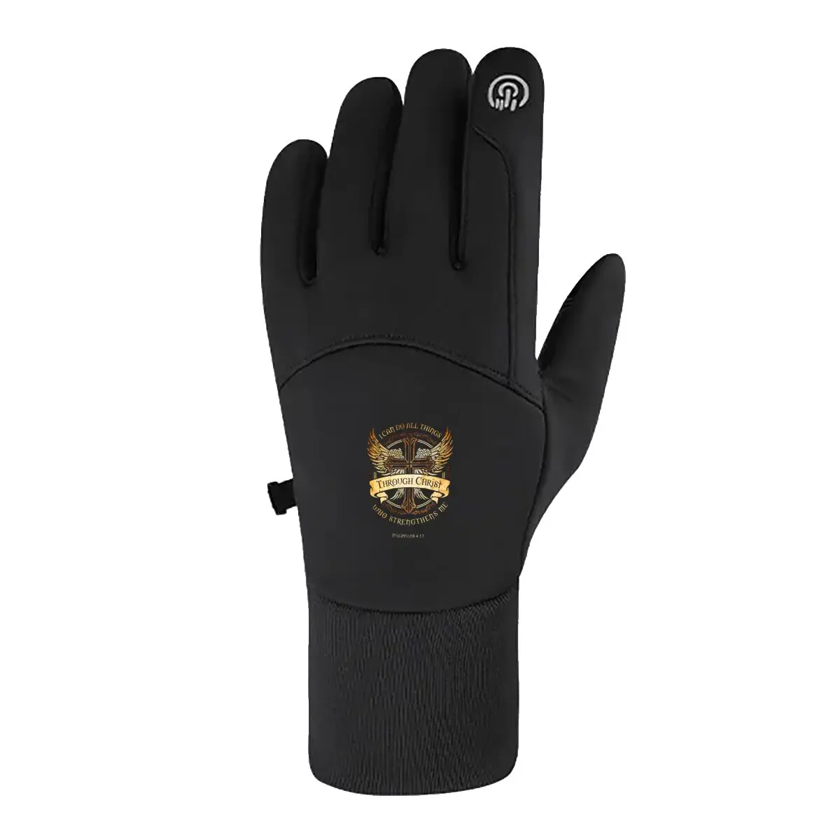 

Религиозные зимние нескользящие теплые перчатки с рисунком креста и крыльев 2025 года, велосипедные перчатки для езды на открытом воздухе с полными пальцами