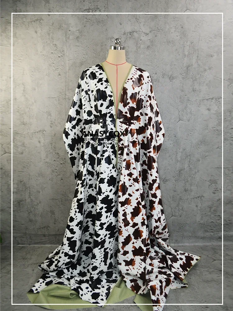 

Cow Patterned PU Soft Matte Imitation Leather Fabric Designer for Clothing Bag Diy Sewing By The Yard Cloth