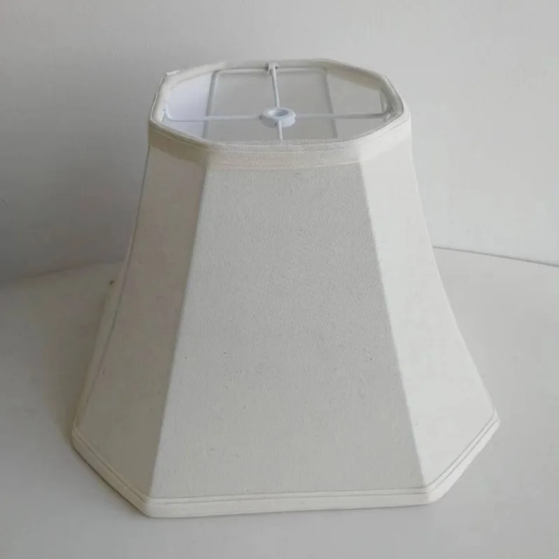 

Rectangle Lamp Shade, Top 6"XBase12.4"XHeight 9.1" White Linen LampShade for Table Lamp, Floor Lamp Bell Cut Corner Lamp Shade