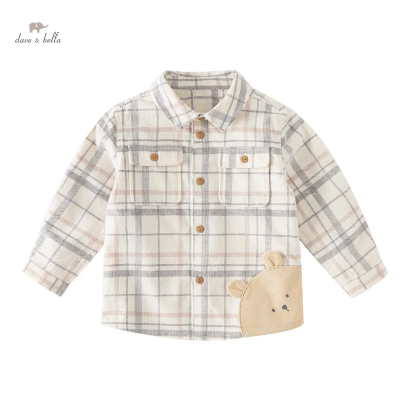 Dave Bella Children's Shirt Clothes Autumn Boys' Baby Pure Cotton Fashion Casual Formal Top Outdoor Party DB3236703