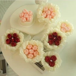 Decorative Candles Mother's Day Romantic Bouquet Candle Gift Box Handmade Aroma Tulip Rose Flower Candle Room Decoration
