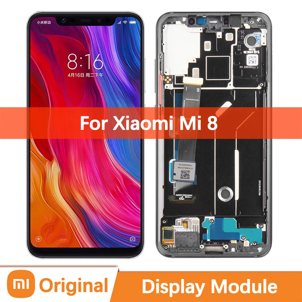 

6.21"100% Original Super AMOLED Display For Xiaomi Mi 8 Screen Touch Panel Screen Digitizer Repair Parts M1803E1A Mi8 Assembly