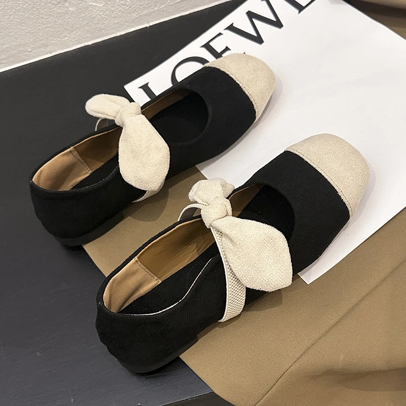 New Hot Women Flat Shoes Fashion Shallow Buckle Ladies Soft Slippers Spring Summer Pearl Elastic Belt Colored Mary Jane Sneaker