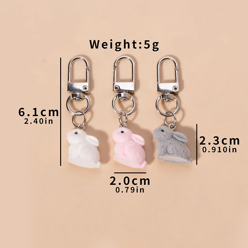

Cartoon Resin Keychain Backpack Pendant Flocking Keychain For Bag Accessories Gift Girls
