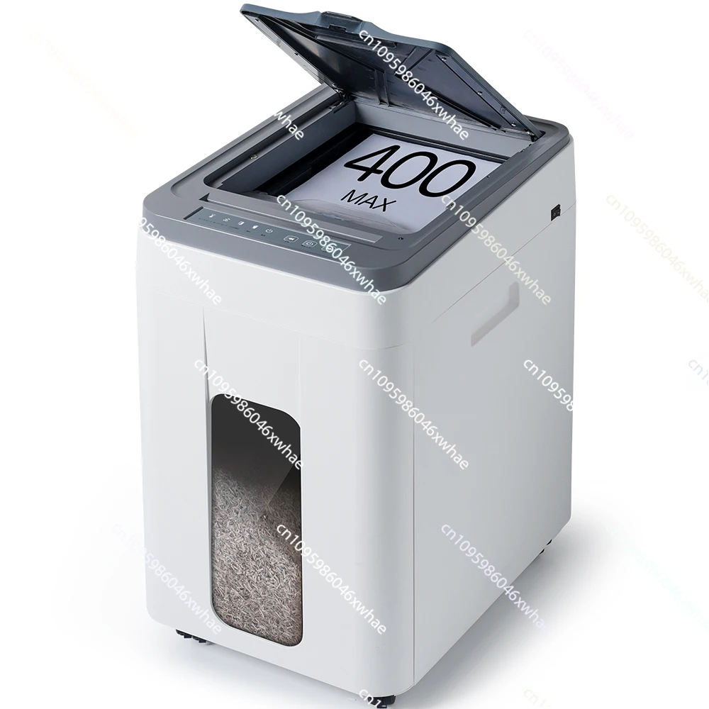 

50L Auto Feed Paper Shredder: 400 Sheet P5 Micro Cut Machine Heavy Duty Industrial Commercial Document Destroyer for Home Office