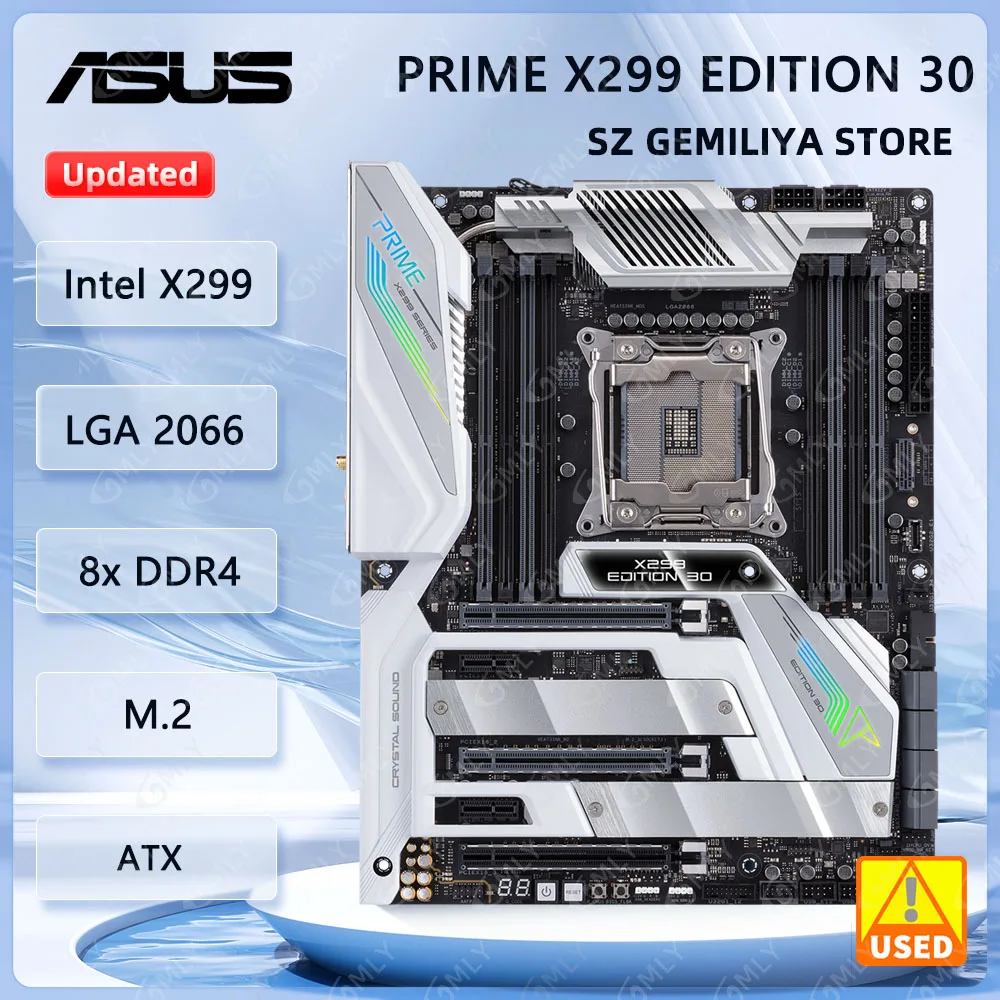 

ASUS Prime X299 Edition 30 Motherboard Intel X299 Socket 2066 DDR4 256GB Wi-Fi 6 support Core I9-10900 i9-7900 I9-9940 i7-7800