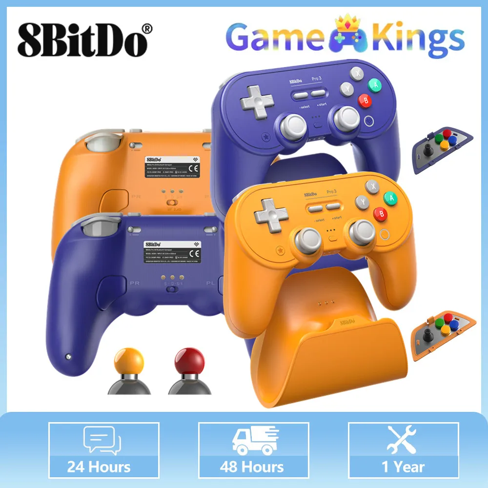 Адаптер 8BitDo 2 4G контроллер Pro 3 Bluetooth-геймпад с зарядной док-станцией для Apple iOS Switch/Windows 10