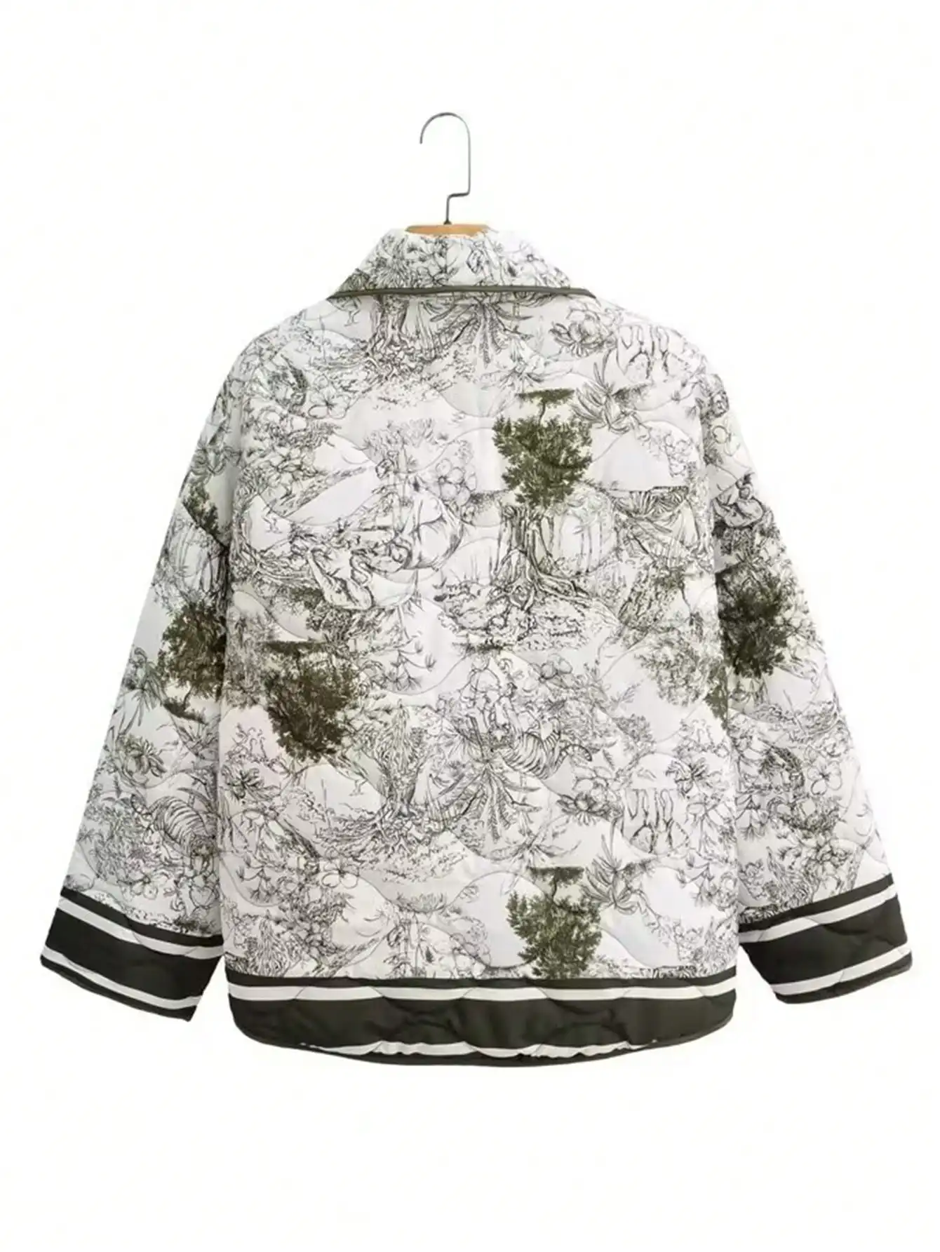 HH Elegante Damen Langarm-Oberbekleidung Büro Locker Sitzender Cardigan Mantel Wochenend-Vintage-Party Lässige Strand-Urlaub Bedruckte Jacke – Detail 3