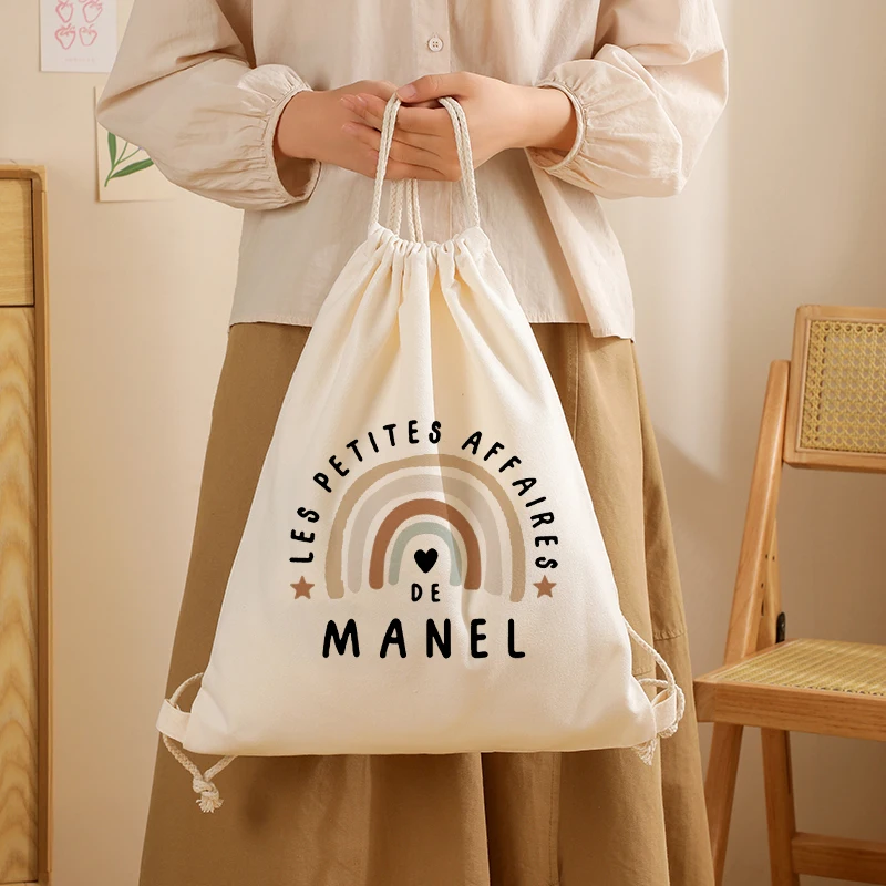 Rainbow Patterns Drawstring Bag Kindergarten for Kids Sports Bag Preschool Bag Gym Dance Girls Shoe Pouch Christmas Gifts