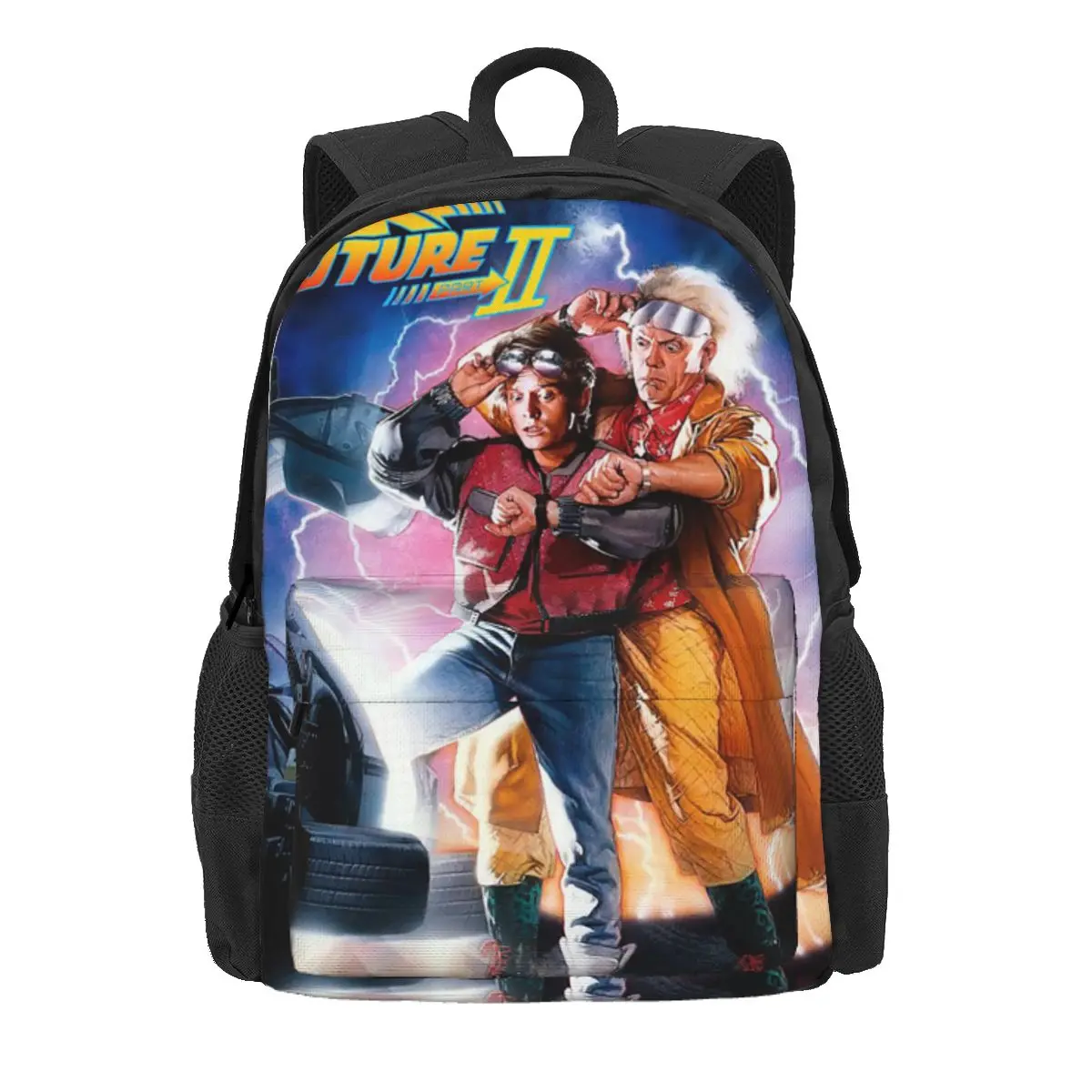 Back To The Future Backpack Daypack Large Capacity Kids BookBag School Bag Shoulder Bags for Men Women