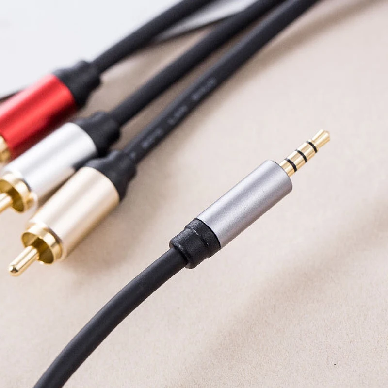 3.5มม.ถึง3RCA ปลั๊ก Kabel Audio Video ทองแดง AV 1ใน3 AUX สำหรับลำโพง PC กล่องทีวีเครื่องเล่น CD DVD มาตรฐานอะแดปเตอร์แปลง