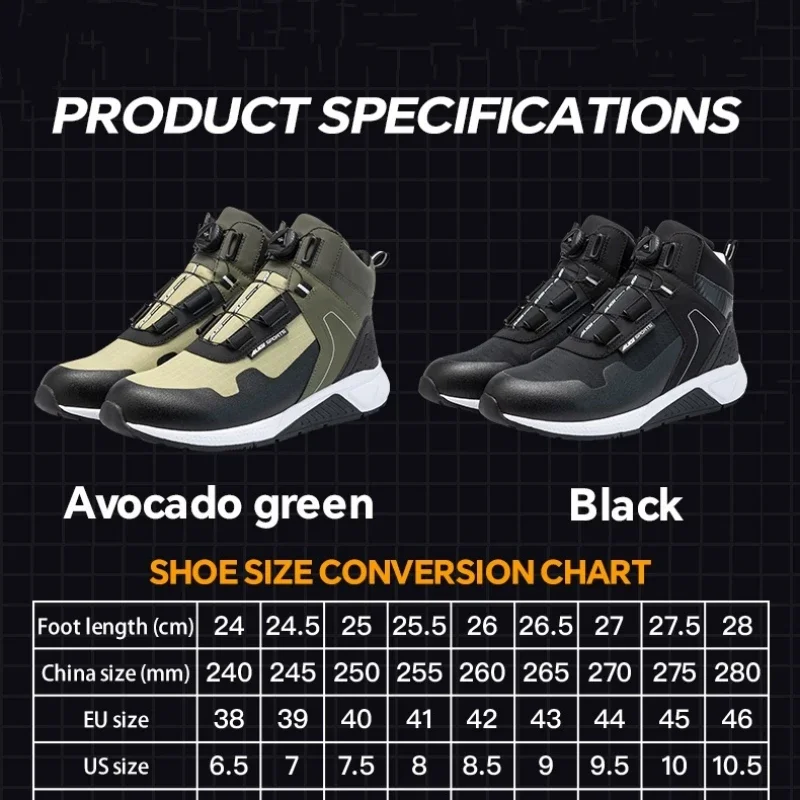 AUGI Comfortable Men's Motocross Riding Boots Male Anti-slip Wear-resistant Breathable City Commuter Cycling Motorcycle Shoes