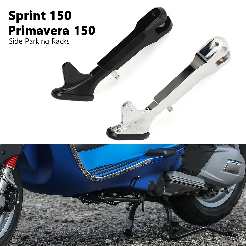 

Motorcycle Accessories Kickstand Side Parking Rack Support Foot Black/Silver For Vespa Sprint SPRINT 150 Primavera 150