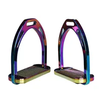 Horse Riding Stirrups Metal Hose Saddle Stirrup with Rubber Pad, Safety Knee Ankle Protection Saddle Pain Stress Relief