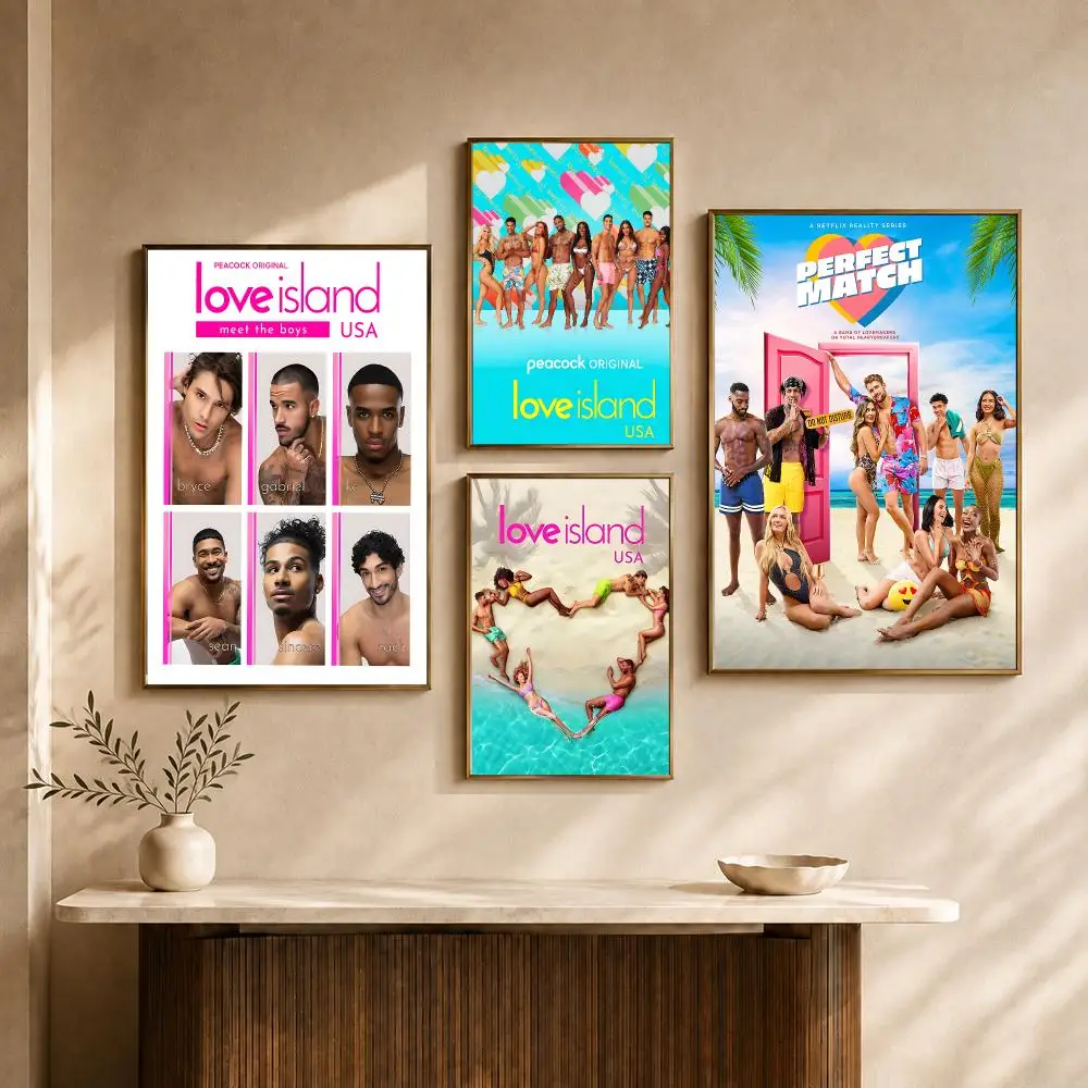 TV Love Island Reality Dating Romance Poster PP Decorative Poster Water-Resistant Print Apartment Dorm Office Cafe Gift