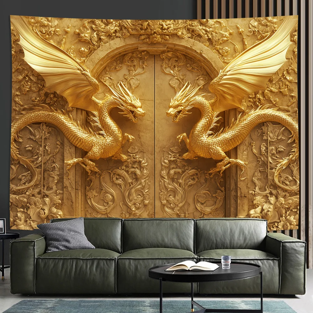 Stunning 3D Dragon Tapestry Perfect for Living Room, Bedroom,Office & Party Decor Ideal Creative Gift Japanese Dragon Wall Decor