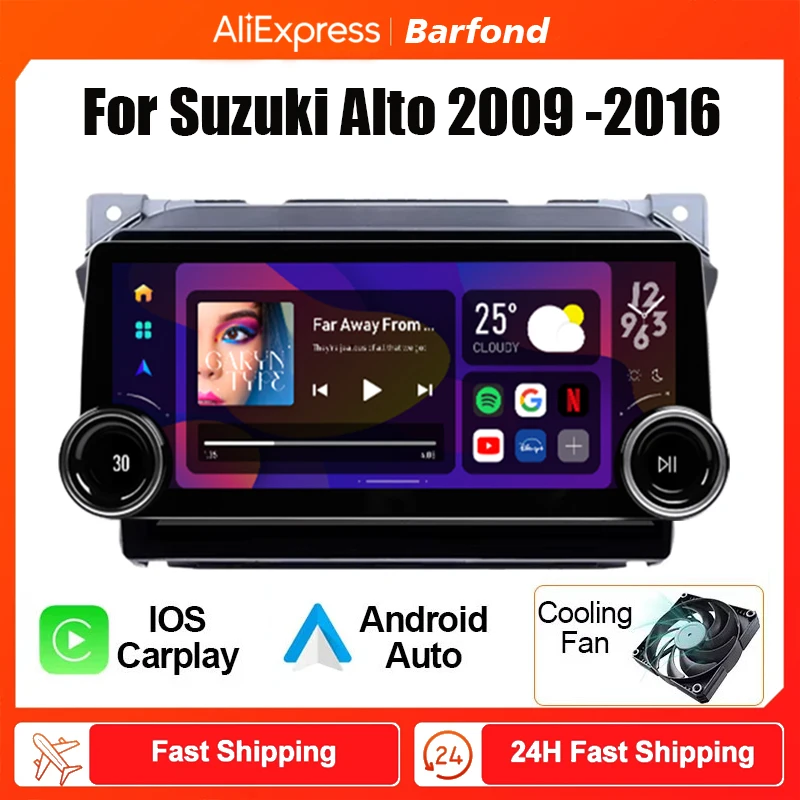 12.3inch Android Car Multimedia video Player For Suzuki Alto 2009 -2016 large screen radio 2DIN Carplay navigation