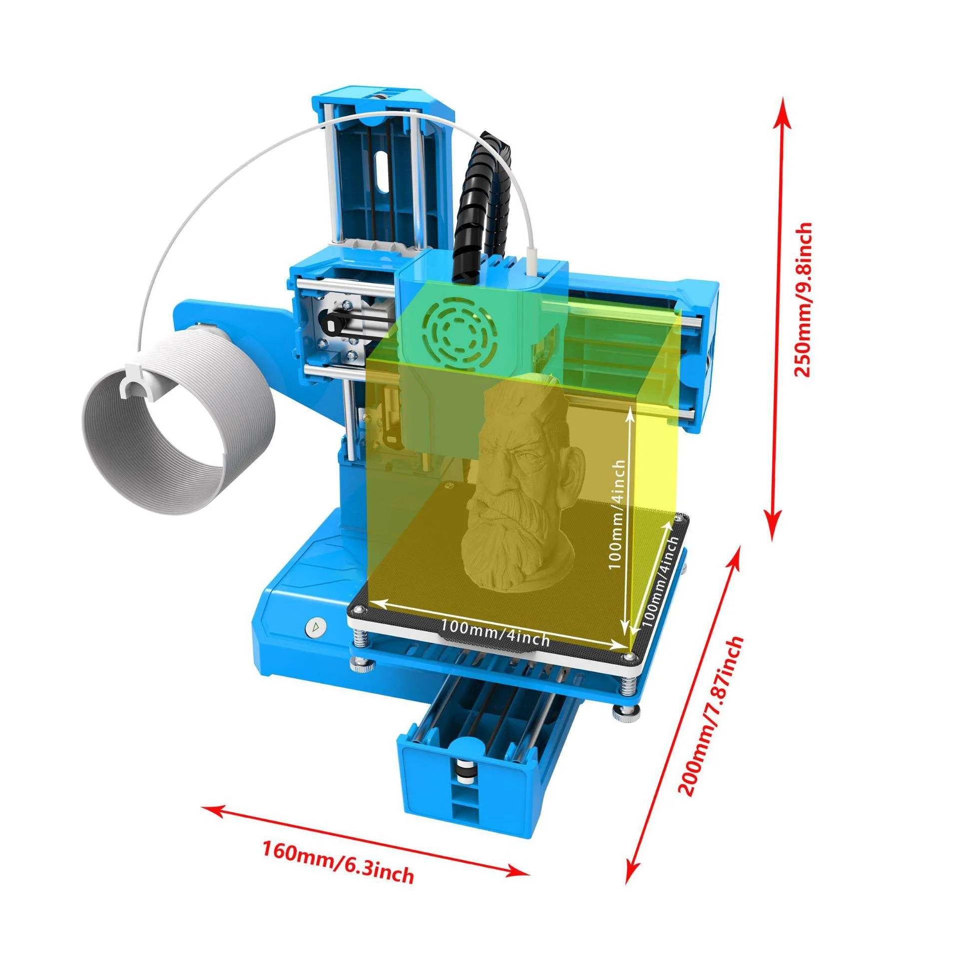 New K9 Modular Portable 3D Printer Desktop Mini FDM 100x100x100mm Support PLA/TPU USB Silent Printing Software Easy Assembly
