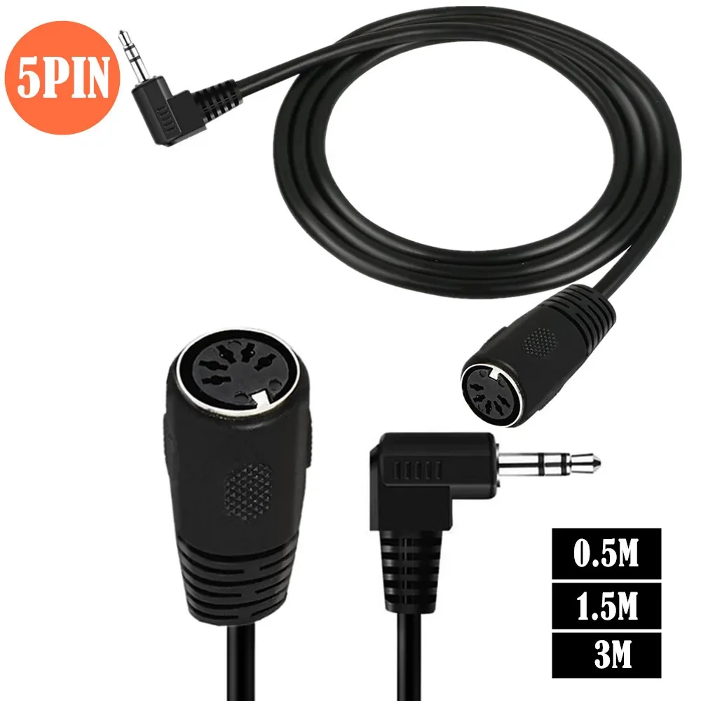 90 Degree Right 5 Pin Din MIDI Plug 3.5mm Connection Female To Male Stereo Jack Audio Extension Cable 150cm 1.5m High Quality