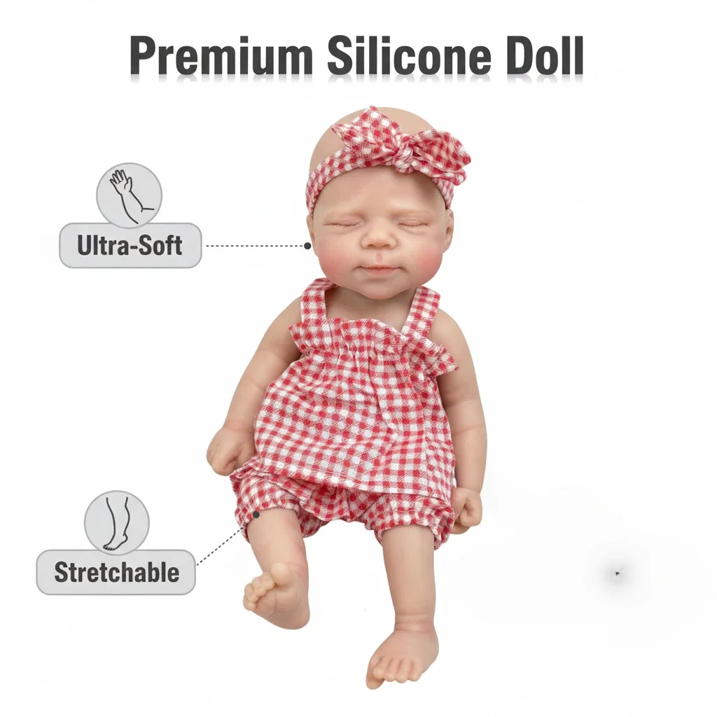 NPK 12''Solid Super Soft Elastic Silicone Hand-painting 3D Skin Reborn Pascale Lifelike Soft Touch Collectible Art Doll