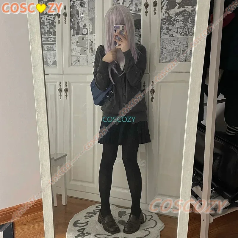 Kostum Cosplay Aharen-san Wa Hakarenai Reina Aharen Seragam Sekolah Pakaian Wanita Blus Rok Kostum Halloween dengan Wig