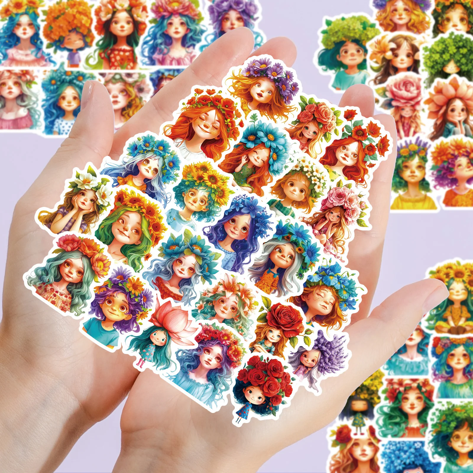 56 pçs flor menina graffiti adesivos bonito meninas dos desenhos animados decalque notebook telefone guitarra copo skate adesivo à prova dwaterproof água brinquedos do miúdo