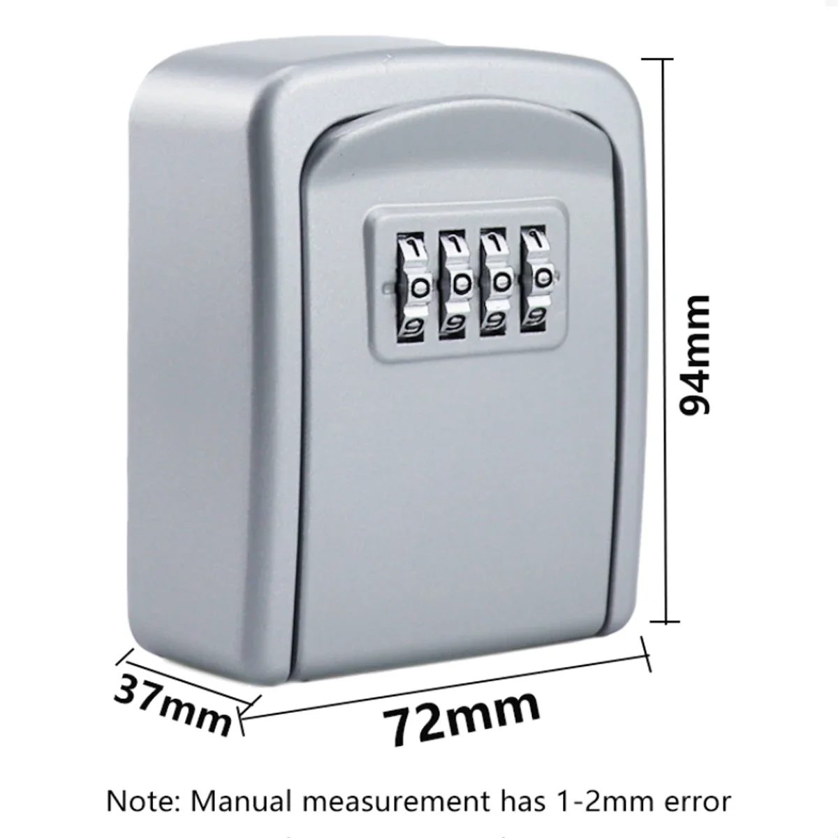 Luxury Durable Zink Alloy Waterproof Wall Mount Key Storage Box Combination Password Key Keeper Easy To Fix Inside & Outside