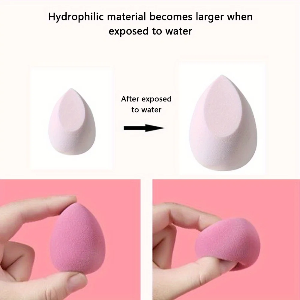 4 Pcs Dry and Wet Use Makeup Sponge Set Beauty Foundation Blending Sponge for Liquid, Cream, and Powder+Folding Drying Rack Net