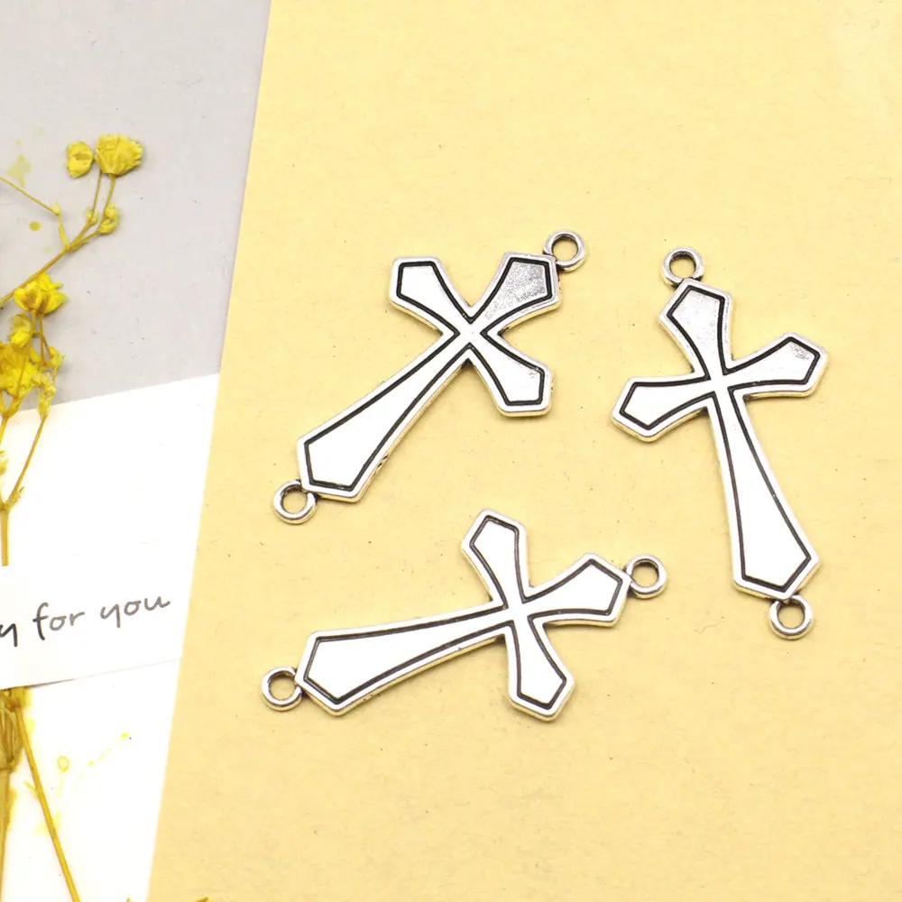 5 шт., подвески в виде креста, 22x42 мм