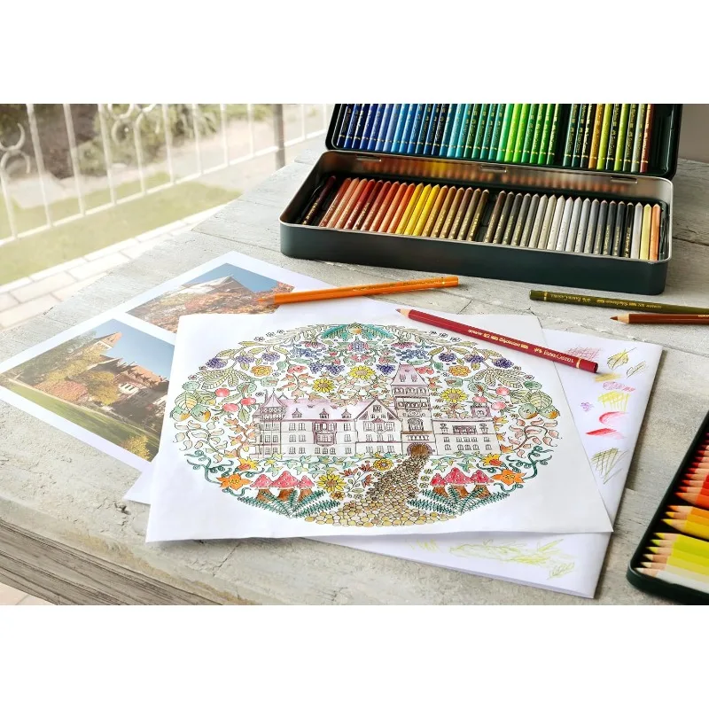 أقلام تلوين للفنانين من Polychromos - علبة مكونة من 120 لونًا - أقلام رصاص فنية عالية الجودة