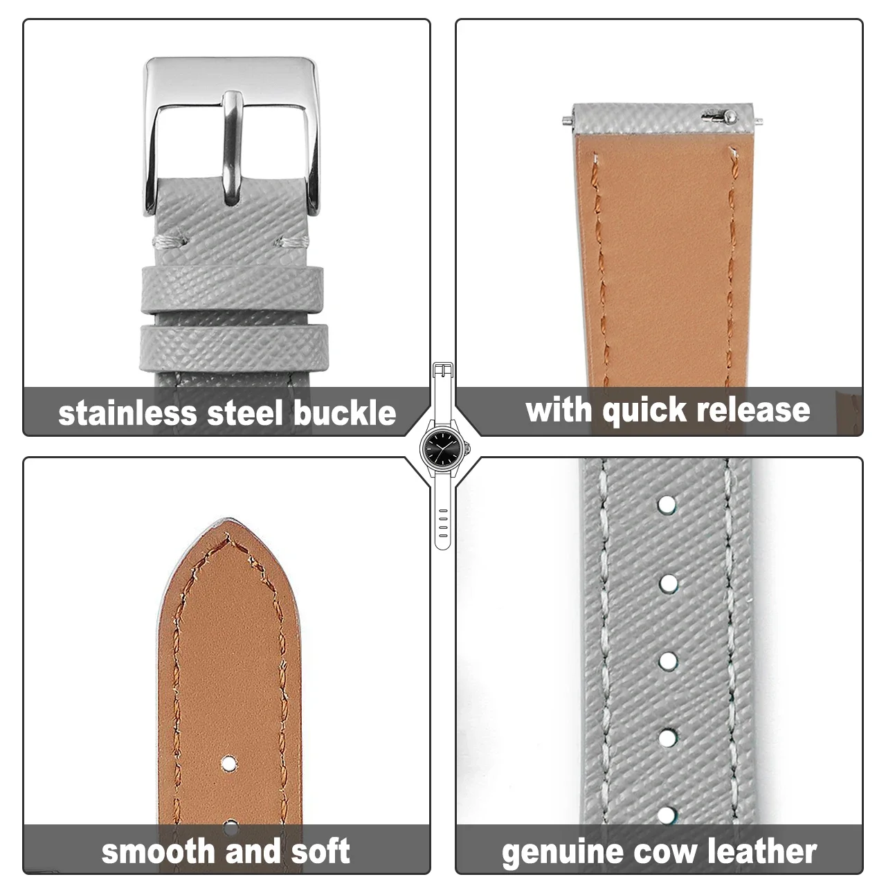 Тонкий ремешок для часов из сафьяно премиум-класса 18 мм, 20 мм, 22 мм, мягкий ремешок для часов из телячьей кожи, быстросъемный браслет, ремень для мужчин и женщин