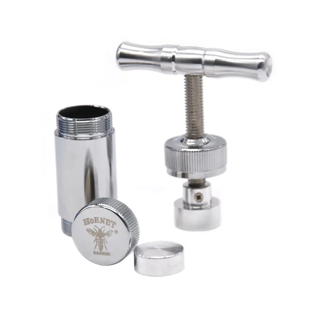 Aluminum Cigarette Tobacco Press Spice Hand Crusher Pepper Mill Handmade Metal Smoking Press Accessories