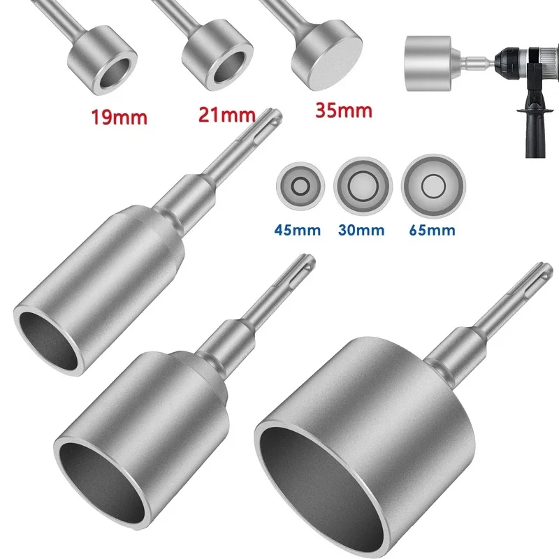 Ponteira SDS-Plus de 19mm, 21mm, 35mm para Haste de Aterramento, Broca de Aço Forjado Reforçada para Instalação de Postes T com Martelo Rotativo