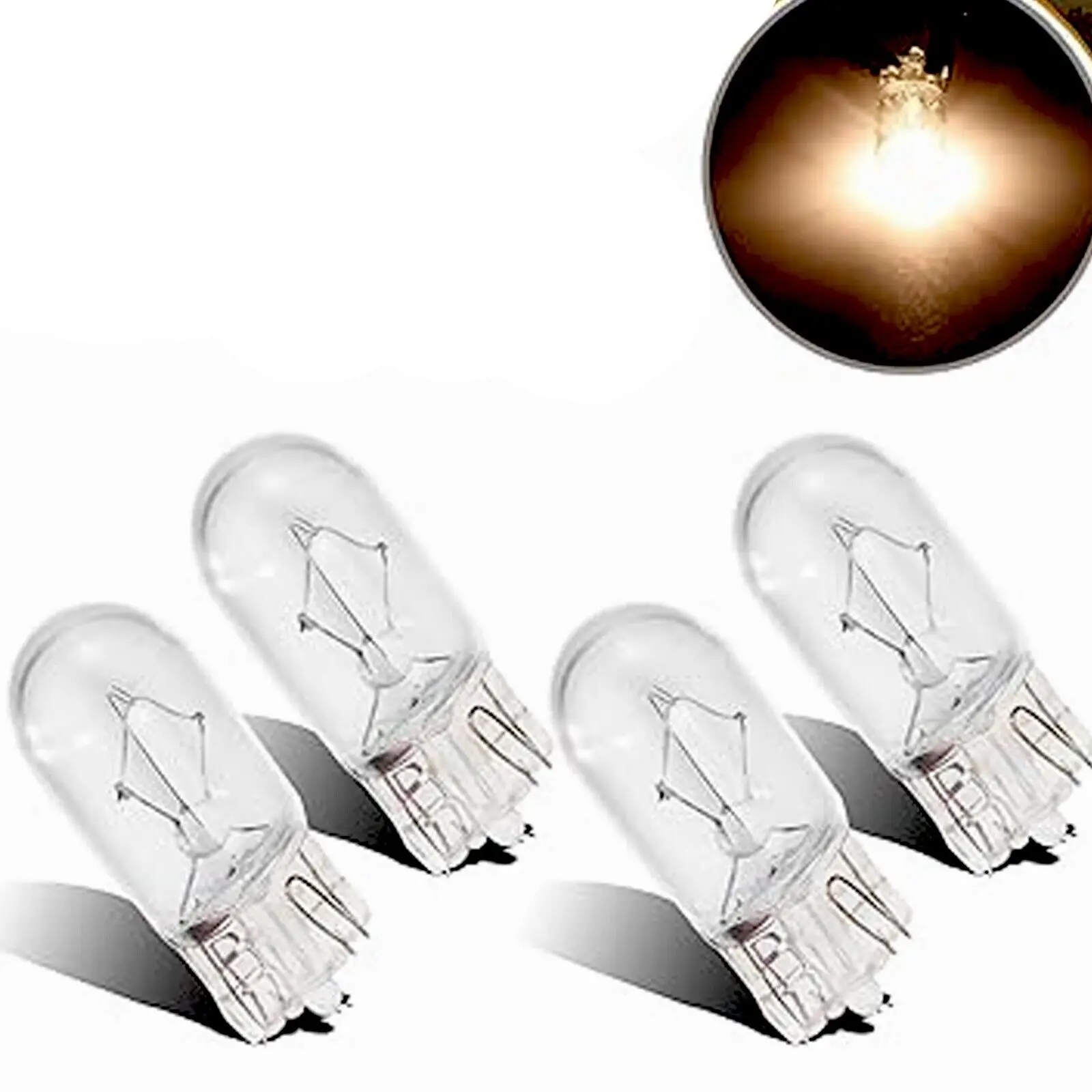 

100pcs Car Light Bulbs For T10 501 Bulbs 12v 5W Sidelight Capless Number Plate W5w Halogen Car Bulb Car Light Accessories