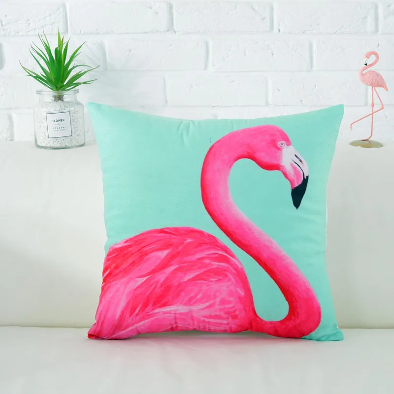 Decorative Pillows for Sofa Pink Flamingo Pillow Case Home Decor Tropical Summer Throw Pillow Cover for Bed Sofa Couch 45x45