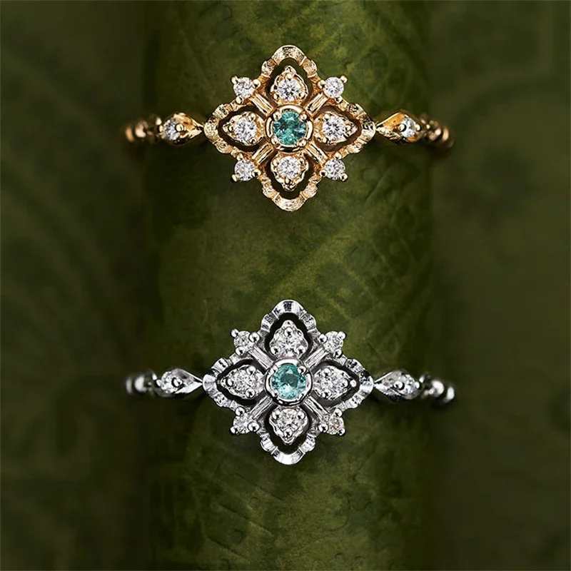 

New Fashionable Flower Chain Adjustable Ring for Women Personalized Fashion Stainless Steel Ring Luxury Jewelry Accessories Gift