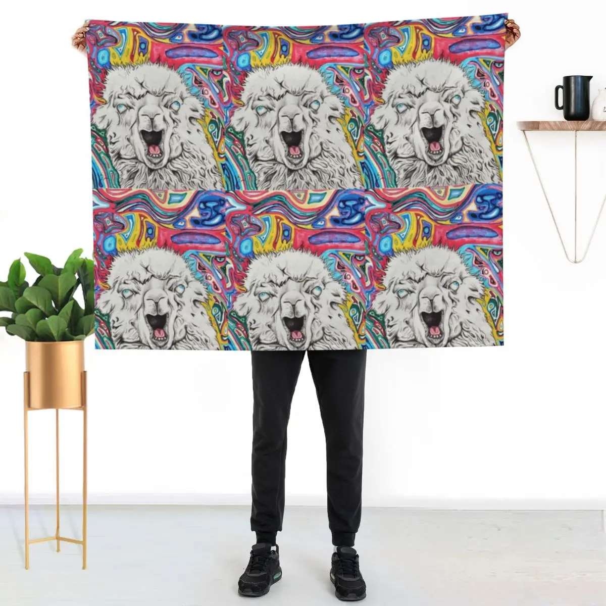 

Neurotic Llama Throw Blanket Anti Shedding Soft Fuzzy Blanket for Home