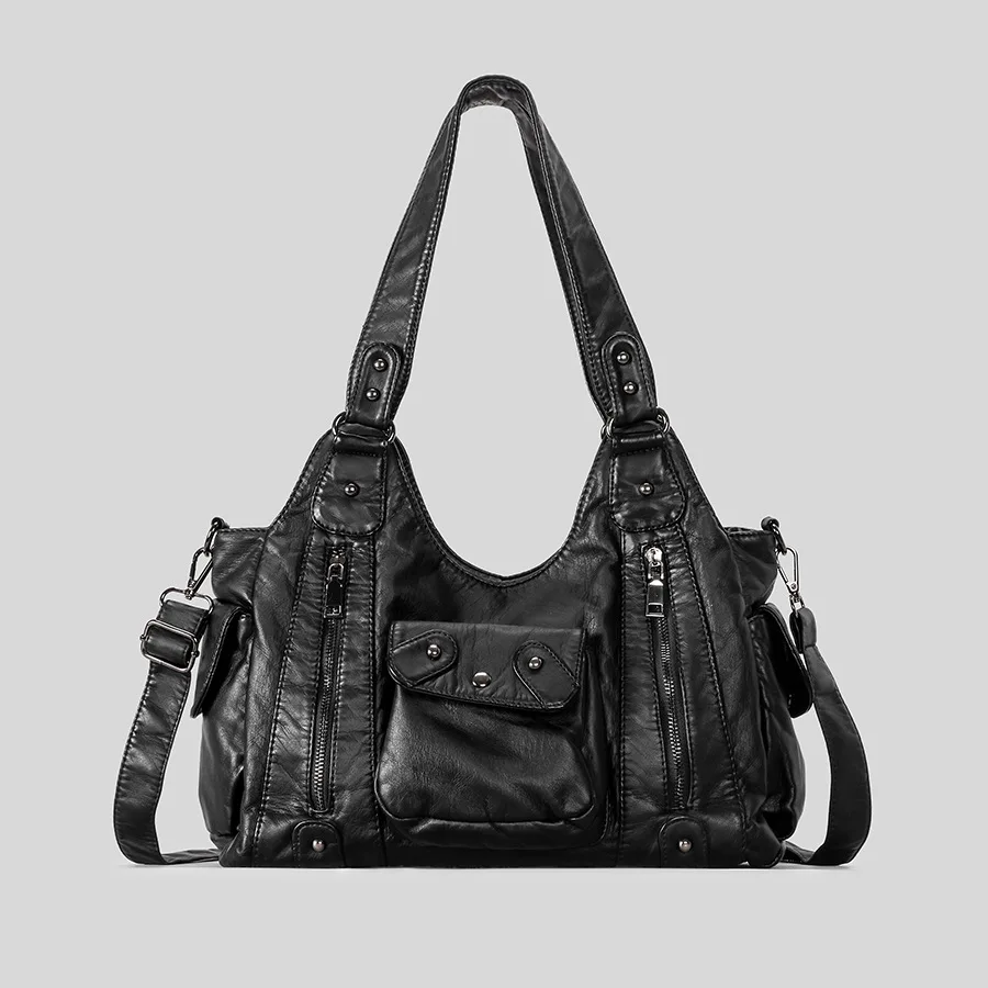 Винтажные женские сумки на плечо большой вместимости, роскошная мягкая сумка через плечо из искусственной кожи с несколькими карманами, пригородная сумка Y2K 2025